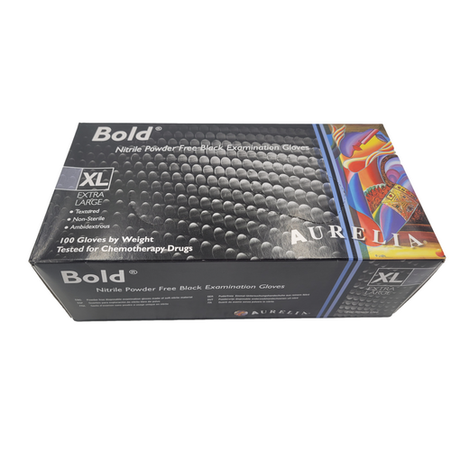 Aurelia Bold Black Nitrile Gloves Powder Free