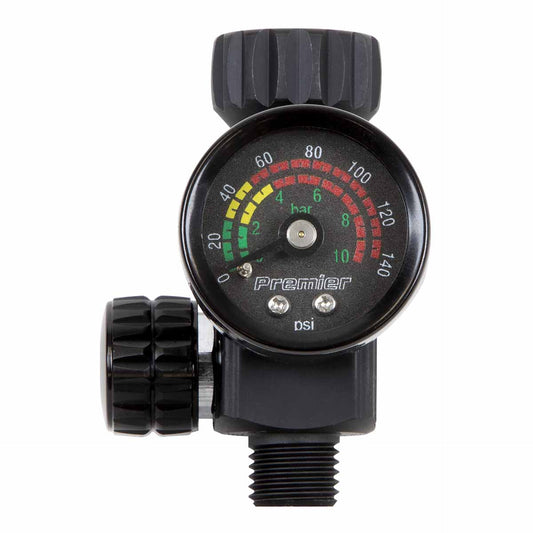 Premier On-Gun Air Pressure Regulator/Gauge with Glass Lens