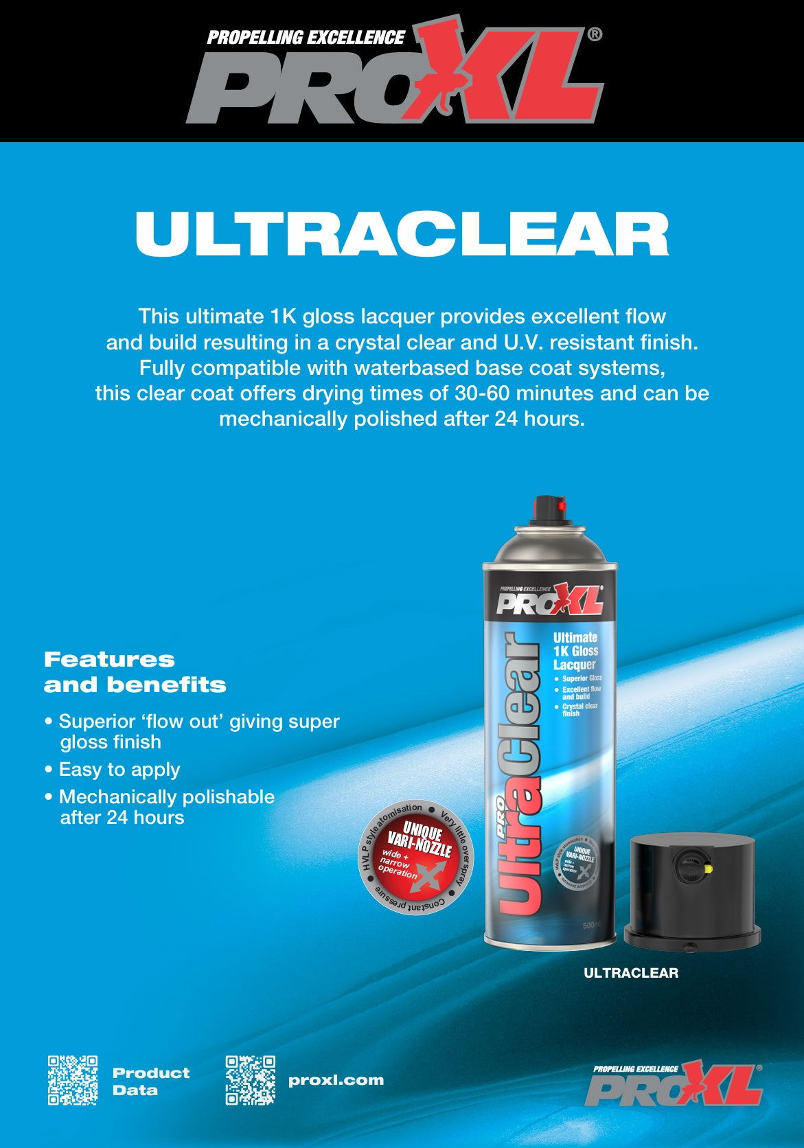 PROXL UltraClear Gloss Lacquer Automotive Aerosol (500ml)
